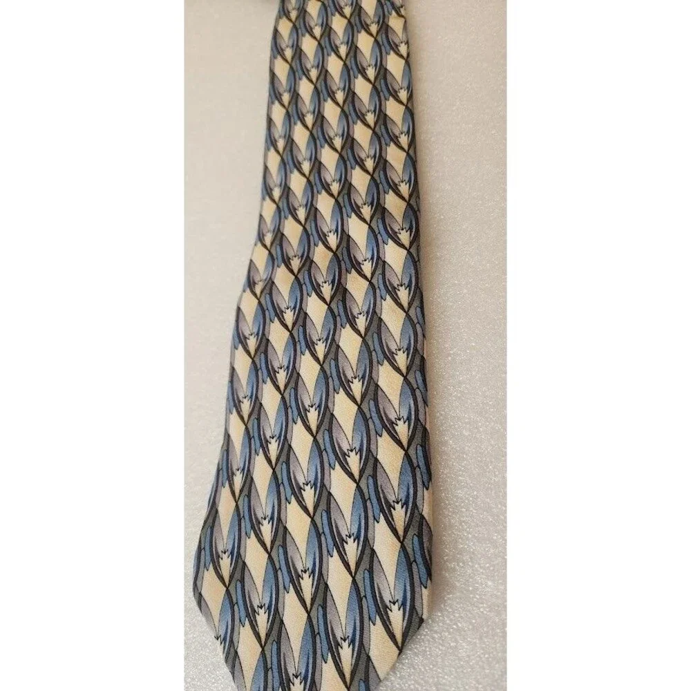 Stonehenge Margarita Cocktail Club Mens Neck Tie 100% Silk Geometric Vintage 90s